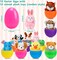 12 Pack Prefilled Easter Eggs with Animals Stuffers Plush Toys for Easter Egg Hunt, Easter Basket Stuffers Fillers, Easter Party Favors